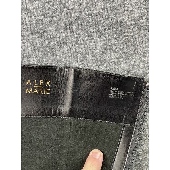 Alex Marie Black Leather Knee High Stretch Riding Boots Women's 6.5 - Picture 11 of 11